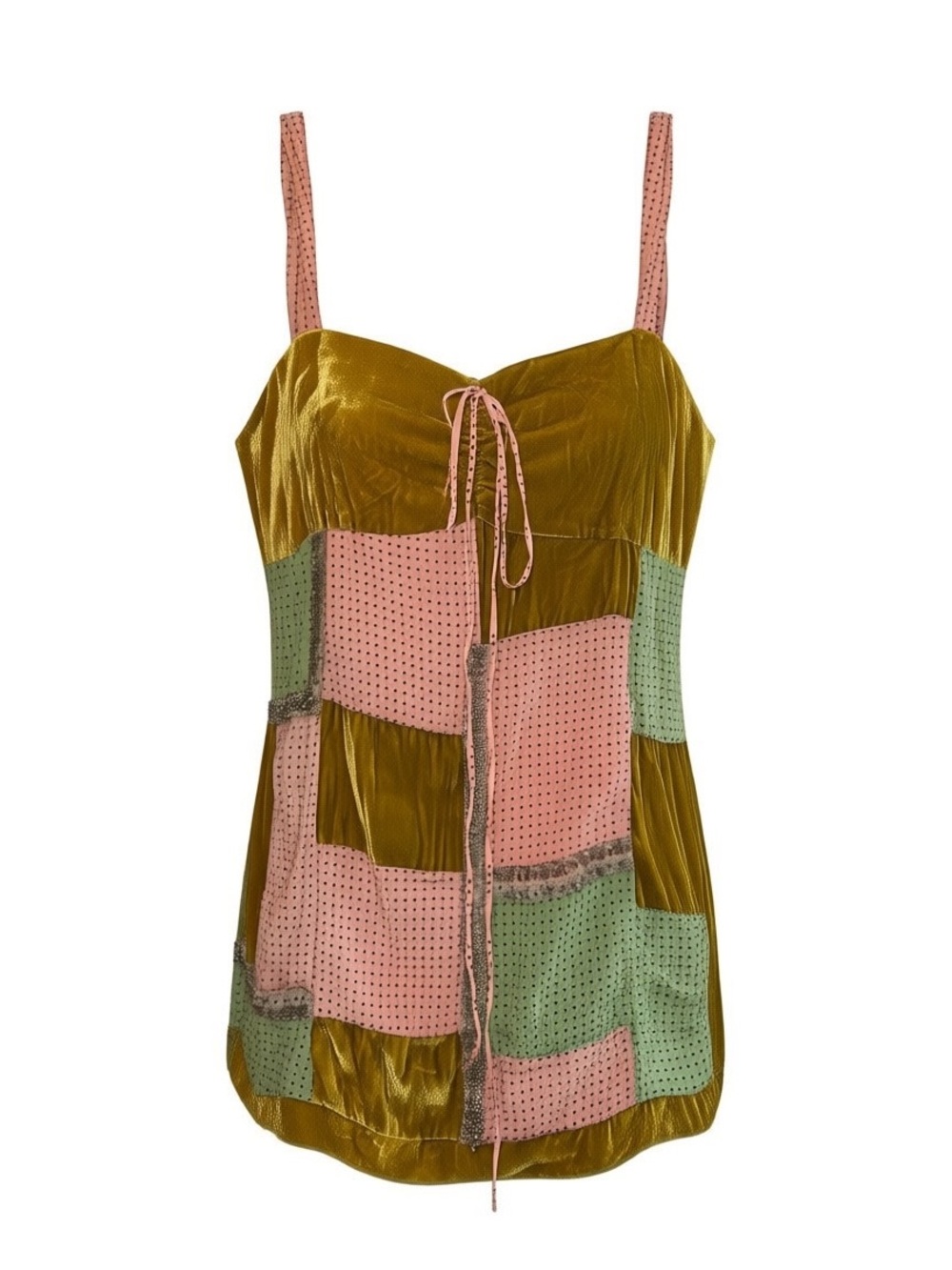 FREE PEOPLE FP RARE 1-of-1 DESIGN SAMPLE #ROS2093 | Patchwork Velvet Babydoll